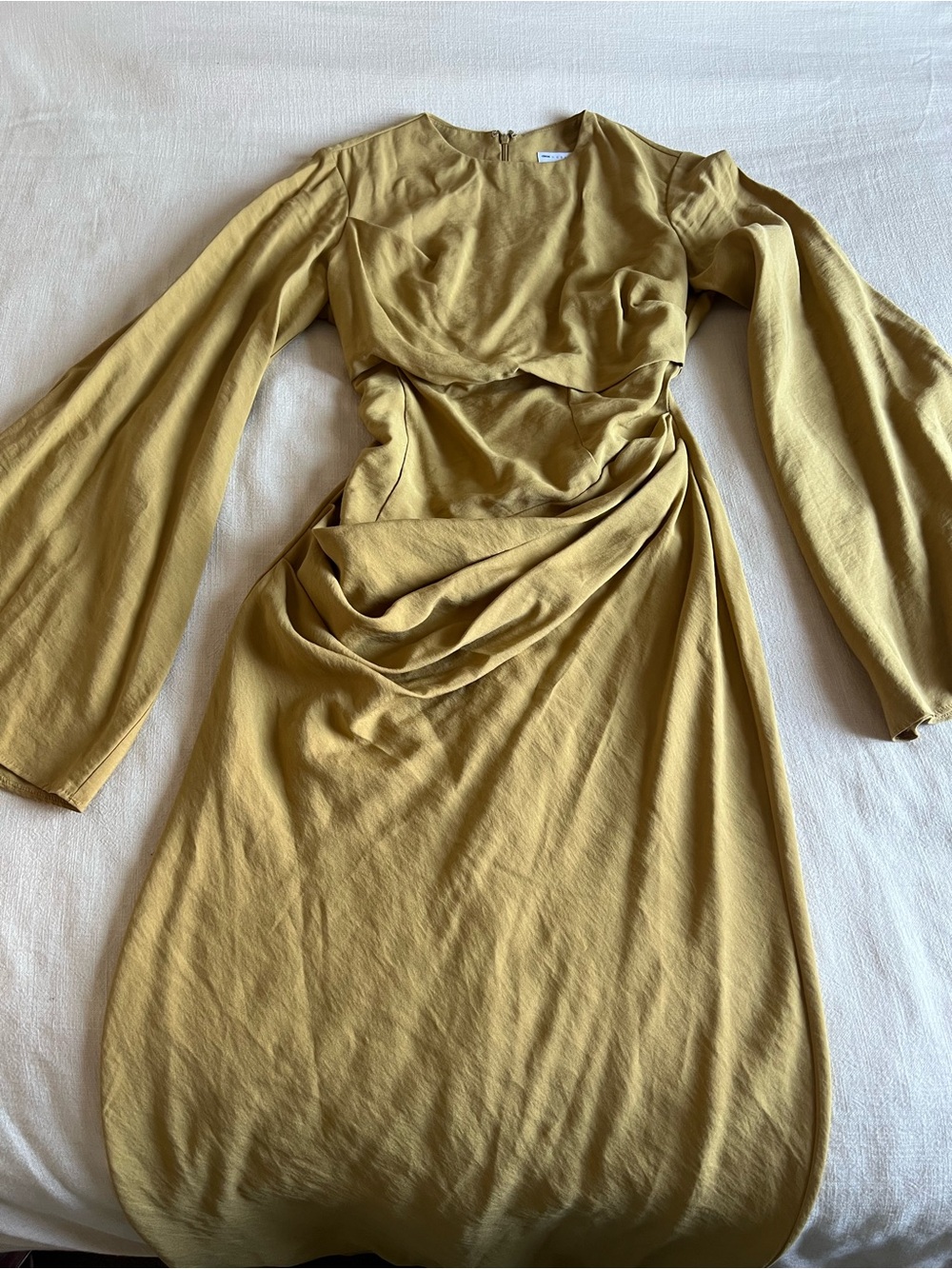 ASOS Soft Gold Ruched Maxi Dress - Picture 4 of 7